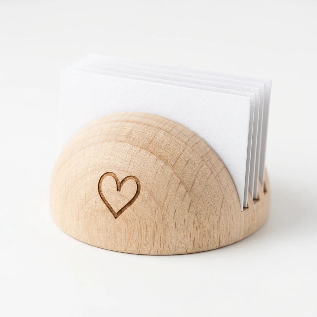 Porte cartes demi-cercle avec cœur