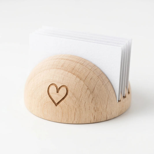Porte cartes demi-cercle avec cœur