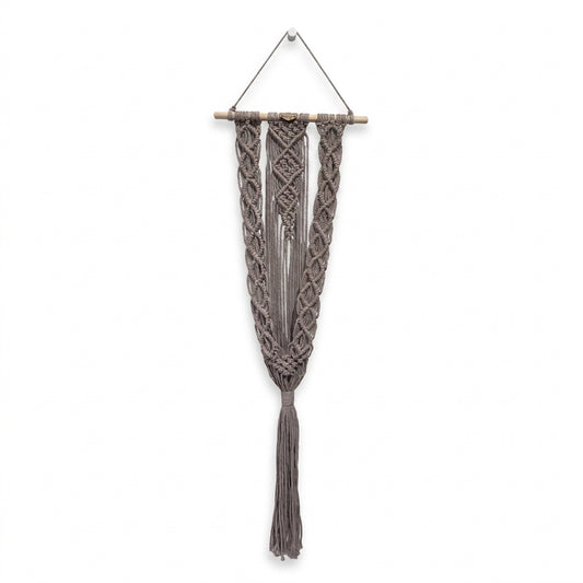 Suspension pour plantes en macramé taupe