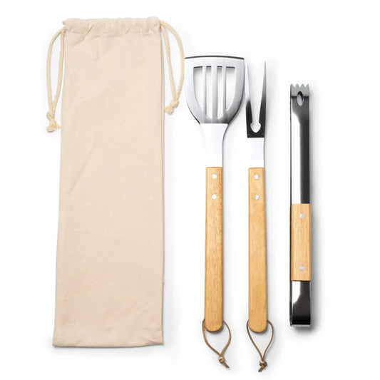 Set de 3 accessoires barbecue en bambou