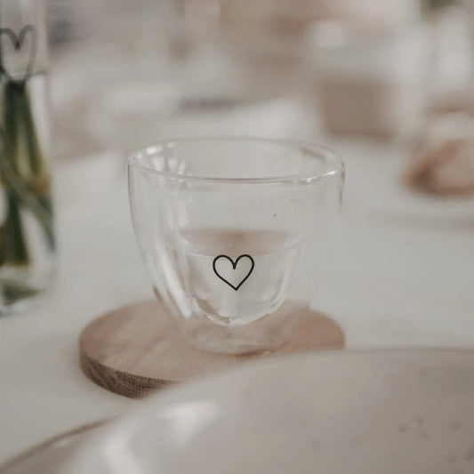Verre double paroi en forme de cœur