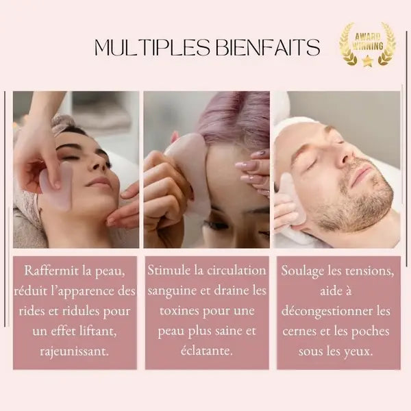 Gua sha quartz rose