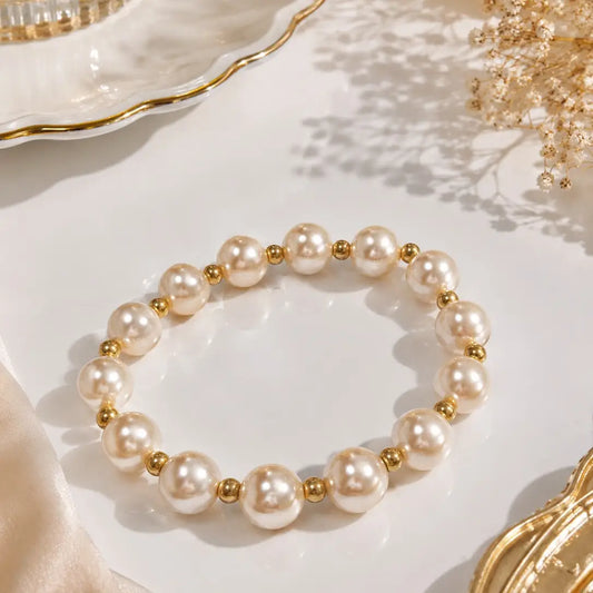 Bracelet élastique orné de perles