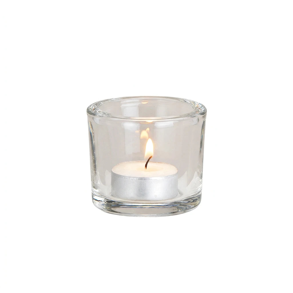 Photophore clair en verre transparent