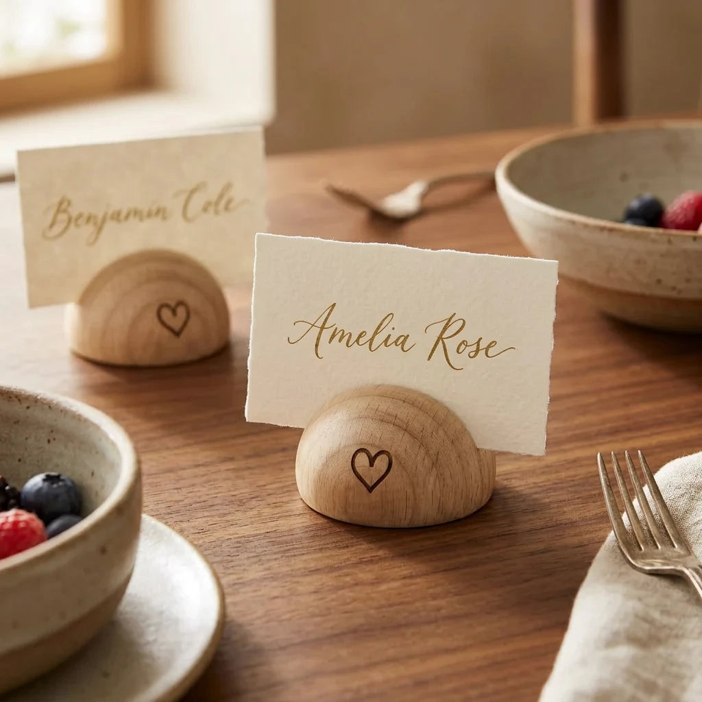 Porte cartes demi-cercle avec cœur