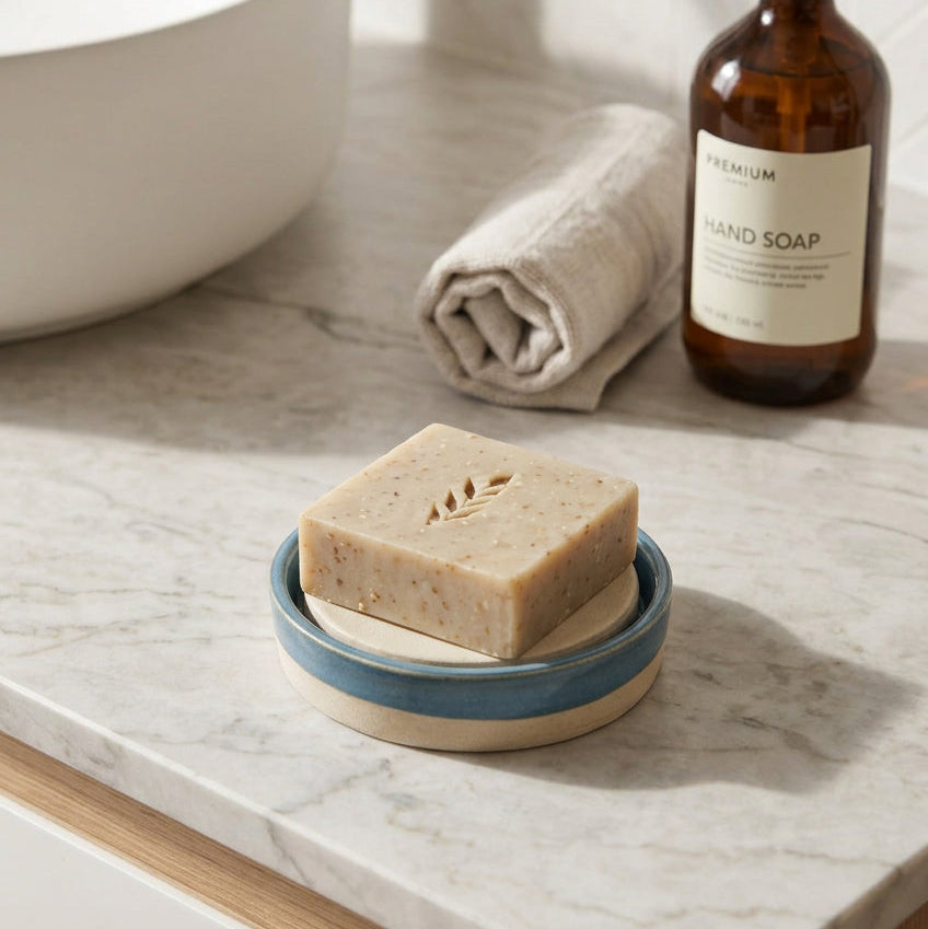 Porte-savon feuille en céramique