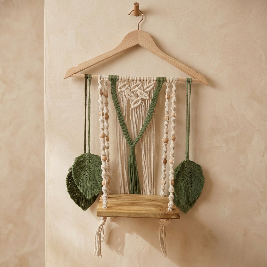 Décoration murale en macramé
