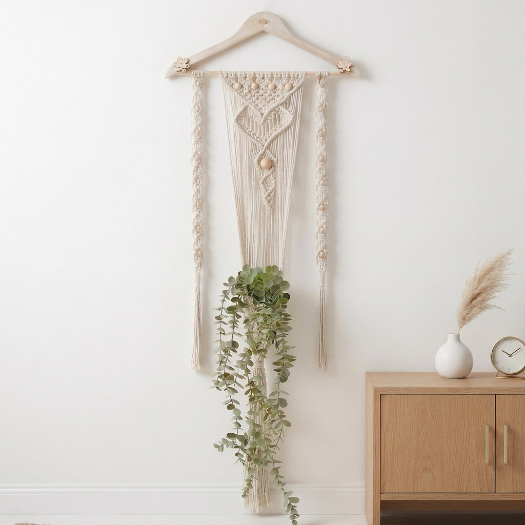 Suspension pour plantes en macramé